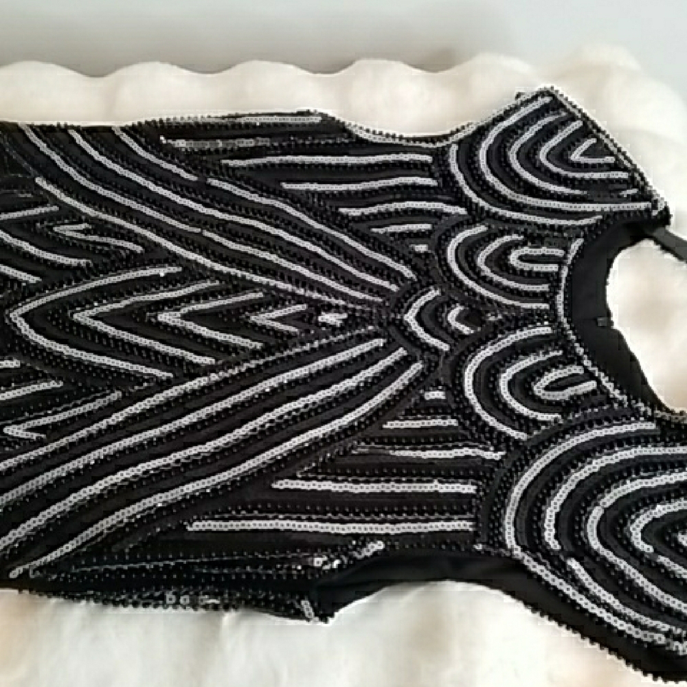 Elegant Black Sequin Dress with Fringes